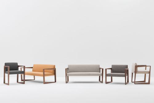 Canapé contemporain - ASKEW - Billiani - en tissu / rose / en hêtre