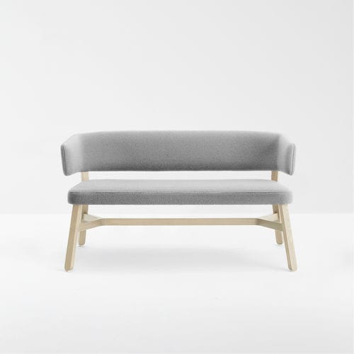 Banquette contemporaine - CROISSANT - Billiani - en tissu / avec piètement en hêtre / avec dossier