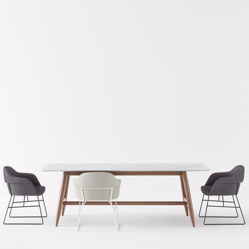 Table contemporaine - SPY - Billiani - en marbre / en hêtre / en MDF laqué