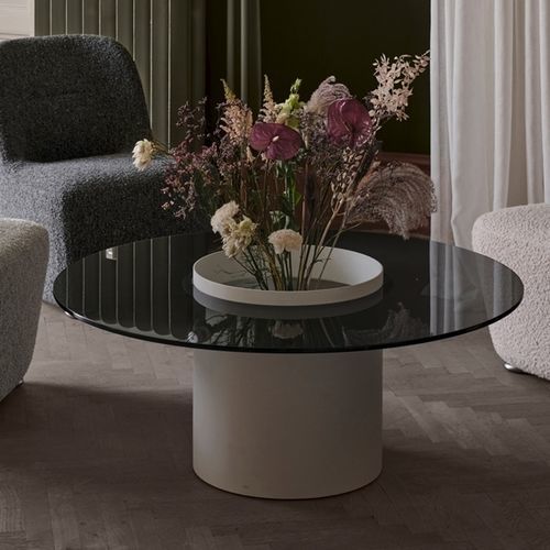 Table basse contemporaine - BUCKET - Blå Station - en verre / avec piètement en métal / ronde