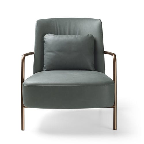 Fauteuil contemporain - Ilary - Bodema - en tissu / en cuir / en métal
