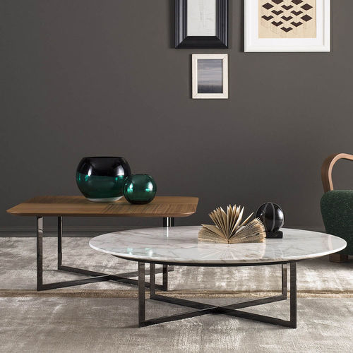 Table basse contemporaine - Profile - Bodema - en bois / en marbre / avec piètement en métal