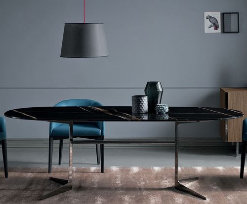 Table à manger contemporaine - Blake - Bodema - en chêne / en MDF laqué / en marbre
