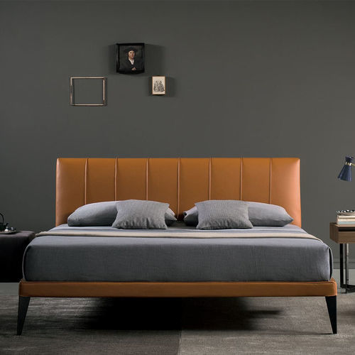 Lit king size - Megan - Bodema - contemporain / tapissé / avec tête de lit
