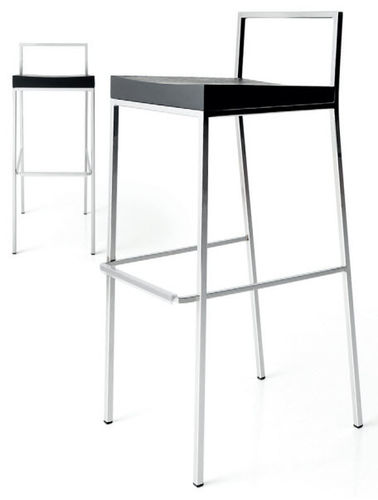 Tabouret de bar contemporain - MASTER - Bross Italia - en chêne / en hêtre / avec piètement en métal