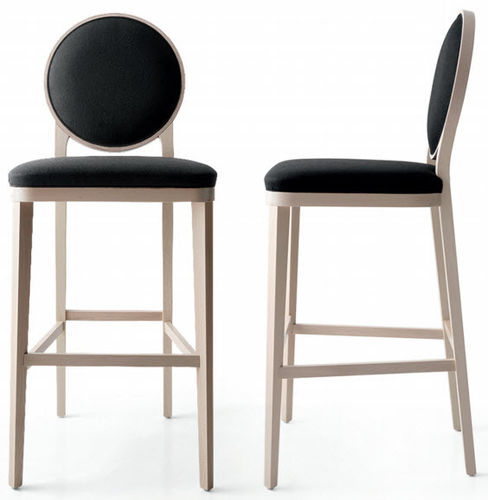 Chaise de bar classique - PLAZA - Bross Italia - en bois massif / tapissée / contract