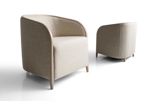 Fauteuil contemporain - BRIG - Bross Italia - en cuir / en tissu / en bois