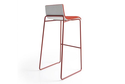 Chaise de bar contemporaine - BEE - Bross Italia - en textile résistant à l'eau / en bois / tapissée
