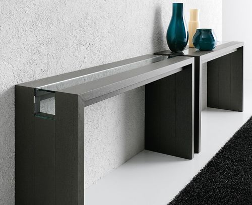 Console contemporaine - RITZ - Bross Italia - en verre / en chêne / en noyer américain