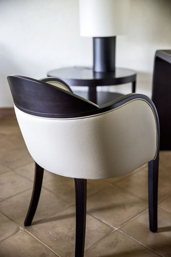 Fauteuil contemporain - ROULETTE - Bross Italia - en cuir / contract / piètement étoile