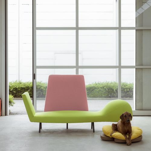 Lit de jour contemporain - Canispè - Campeggi - en simili cuir / en acier / avec piètement en acier peint