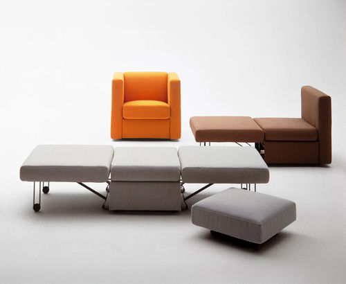 Fauteuil contemporain - Acca - Campeggi - en tissu / en acier / lit