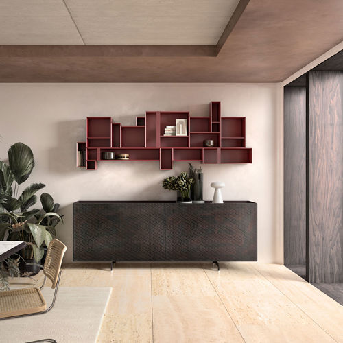 Buffet contemporain - ATELIER - Capo D'Opera Home - en bois laqué brillant / en bois laqué mat / en métal chromé