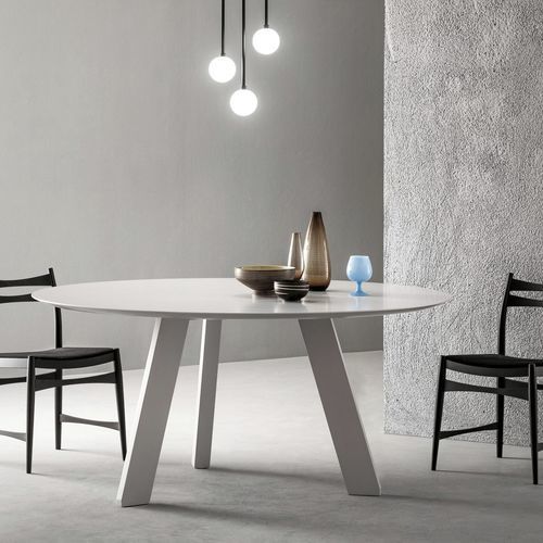 Table contemporaine - HI-DECK - Capo D'Opera Home - en bois laqué / avec piètement en bois laqué / ronde