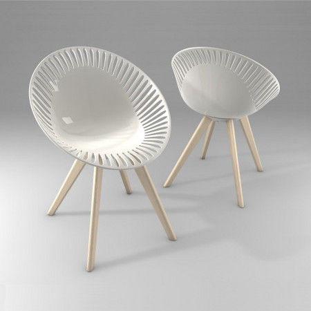 Chaise design original - AZHAR WOOD - Casprini Gruppo Industriale - en polycarbonate / résidentielle / sans accoudoirs
