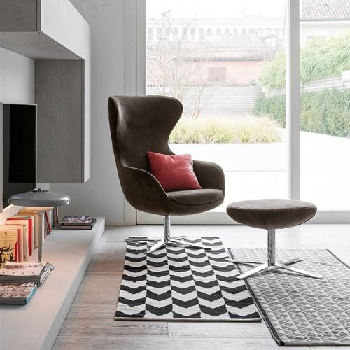 Fauteuil contemporain - MADAME - Dall'Agnese - en cuir / en tissu / en acier
