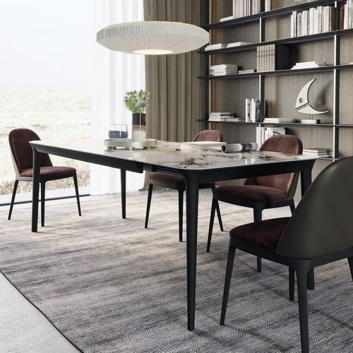 Table contemporaine - SMOOTH - Dall'Agnese - en chêne / en grès cérame / avec piètement en chêne