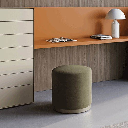 Pouf contemporain - BESU - Dall'Agnese - en laiton / en tissu / carré