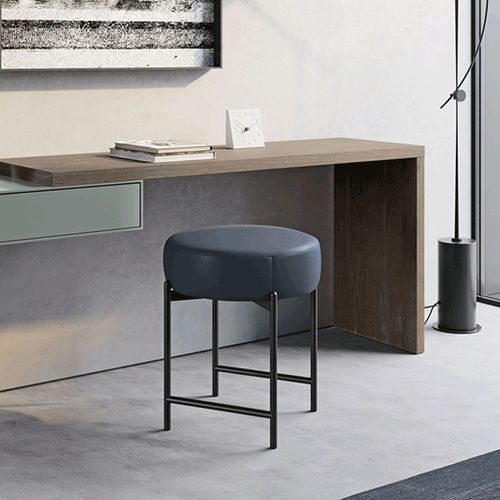 Tabouret contemporain - SUPERNOVA - Dall'Agnese - en cuir / avec piètement en métal / avec repose-pieds