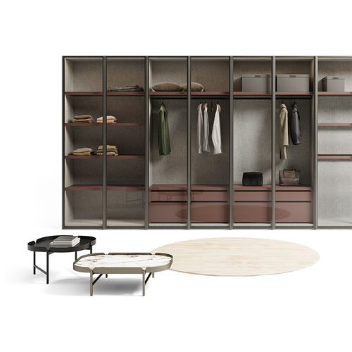 Armoire contemporaine - GLASS UP - Dall'Agnese - en métal / en bois laqué mat / en verre