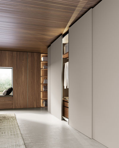 Armoire contemporaine - NODO - Dall'Agnese - en chêne / en bois laqué brillant / en noyer