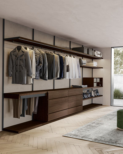Dressing contemporain - EASY - Dall'Agnese - en bois laqué mat / en métal / avec tiroirs