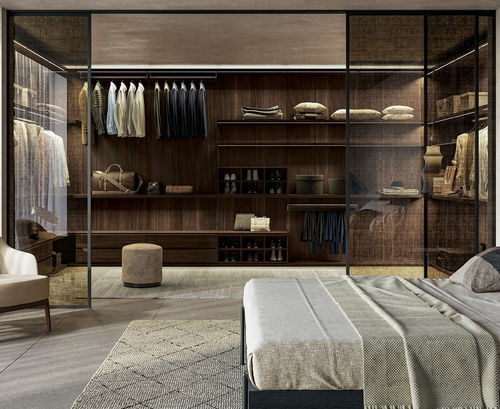 Dressing d'angle - PROJECT - Dall'Agnese - contemporain / en bois laqué mat / en verre