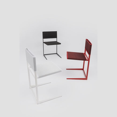 Chaise contemporaine - MORITZ - Danese - d'intérieur / en coton / en métal
