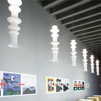 Suspension - FALKLAND - Danese - en aluminium / en tissu / contemporaine