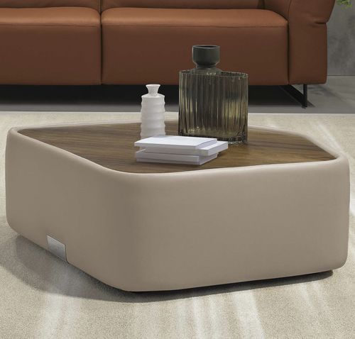 Table basse contemporaine - Nel - maxdivani - en bois / en cuir / en tissu