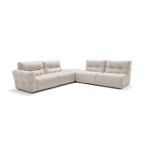 Canapé modulable - Sorriso - maxdivani - contemporain / en tissu / en cuir