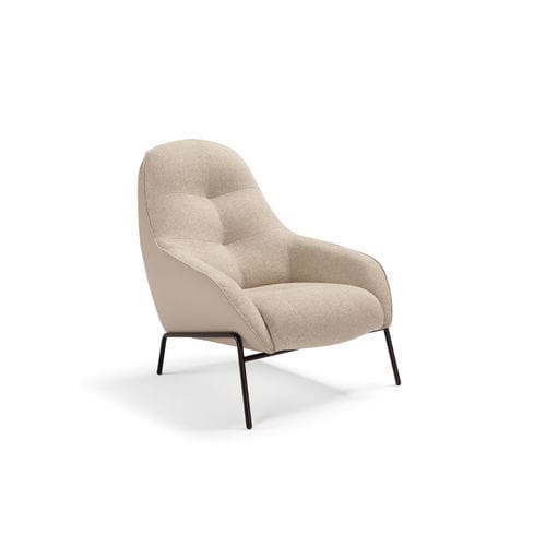 Fauteuil contemporain - Ariel - maxdivani - en cuir / en tissu / en bois