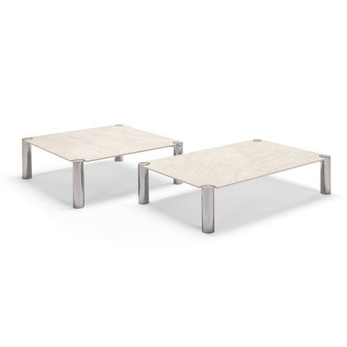 Table basse contemporaine - Vision - maxdivani - en grès / avec piètement en métal / rectangulaire