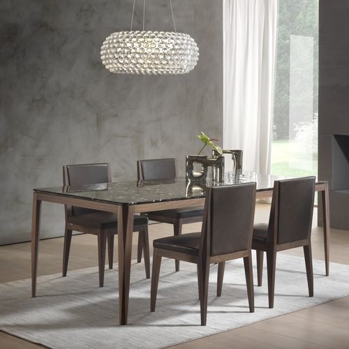 Table à manger contemporaine - CUT - Pacini & Cappellini - en noyer / en frêne / en marbre