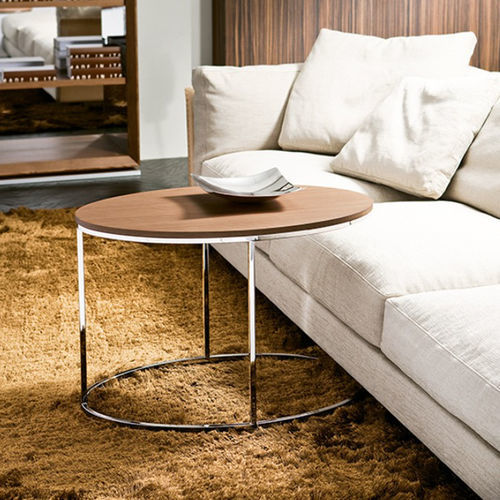 Table d'appoint contemporaine - FLY - Pacini & Cappellini - en frêne / en verre laqué / en métal