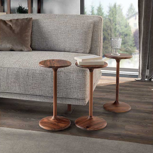 Table d'appoint contemporaine - HENRY - Pacini & Cappellini - en noyer / en frêne / avec piètement en bois massif
