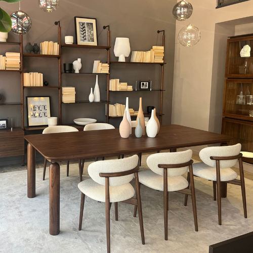 Table à manger contemporaine - GIO - Pacini & Cappellini - en bois / en verre trempé / en marbre