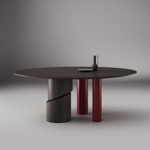 Table à manger contemporaine - GOEMON - Pacini & Cappellini - en frêne / en placage de bois / en fibre de bois