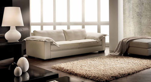 Canapé contemporain - BLUES - Cava - en tissu / marron / 3 places