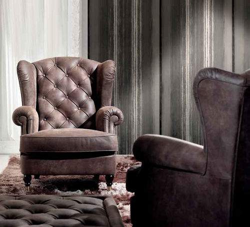 Fauteuil classique - KELLY - Cava - en cuir