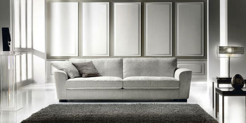 Canapé contemporain - BRAMANTE - Cava - en tissu / gris / 3 places