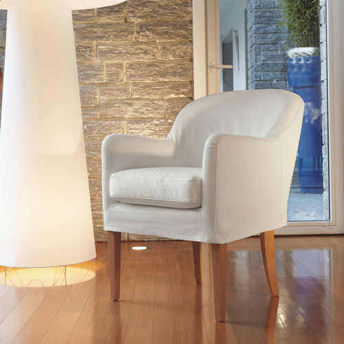 Fauteuil classique - OLGA - Citterio Meda - en tissu / avec revêtement amovible / blanc