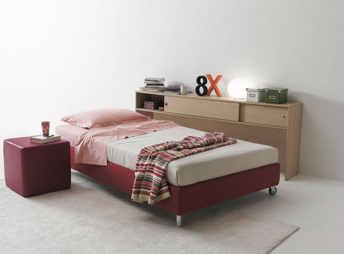 Lit simple - Citterio Meda - contemporain / avec base de rangement / en tissu