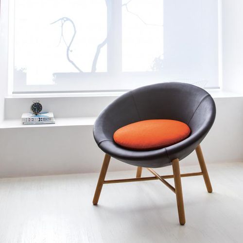 Fauteuil contemporain - COCOON : 1660 B95F - Cizeta - en tissu / en hêtre / en frêne