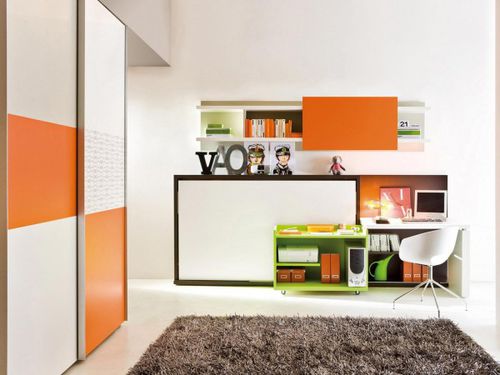 Bureau contemporain - POPPI SD - Clei - en stratifié / avec étagère / piétement en panneaux