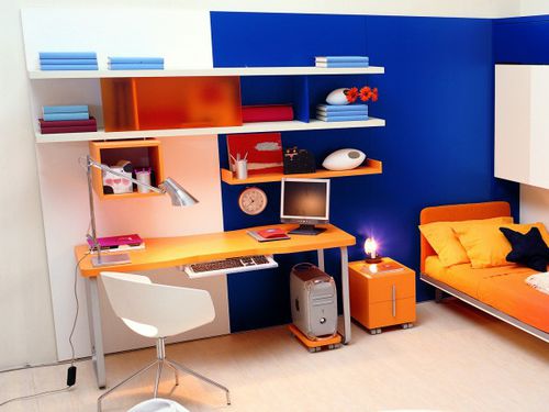 Bureau contemporain - BOISERIE E SCRITTOI - Clei - en bois / avec étagère / pour enfant