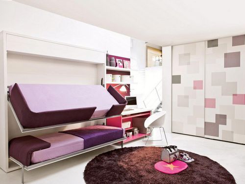 Lit escamotable - LOLLISOFT SD - Clei - superposé / simple / contemporain