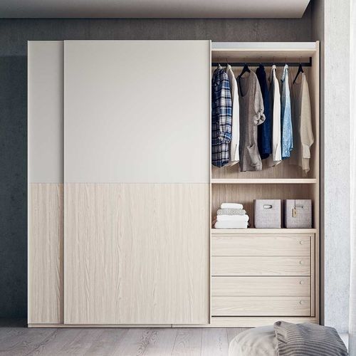 Armoire contemporaine - TWIN - Clever - en bois / à porte coulissante / à tiroir