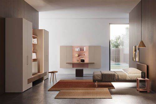 Chambre d'enfant blanche - Start t01 - Clever - verte / marron / en mélaminé