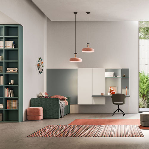 Chambre d'enfant blanche - Start t05 - Clever - grise / rose / en mélaminé